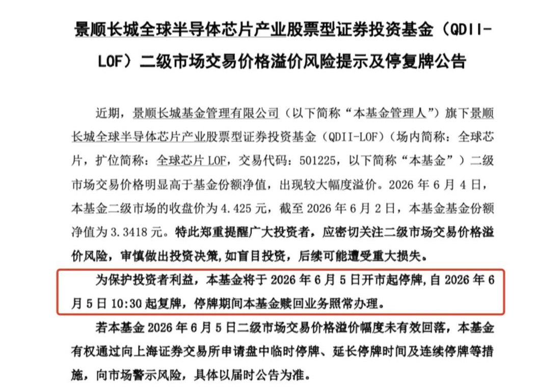 爆款基金扎堆宣布：停牌一小时